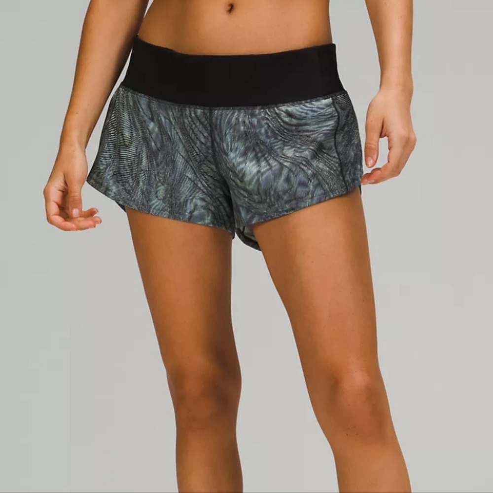 Lululemon Speed Up Lined Short, Dimensional Icing Blue Multi, EUC, 2.5", sz 6